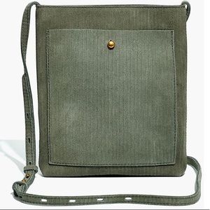 Madewell Slim Brooklyn Crossbody - Green Corduroy Suede